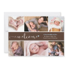 Bienvenue Six Photo Collage Faire-part de naissanc