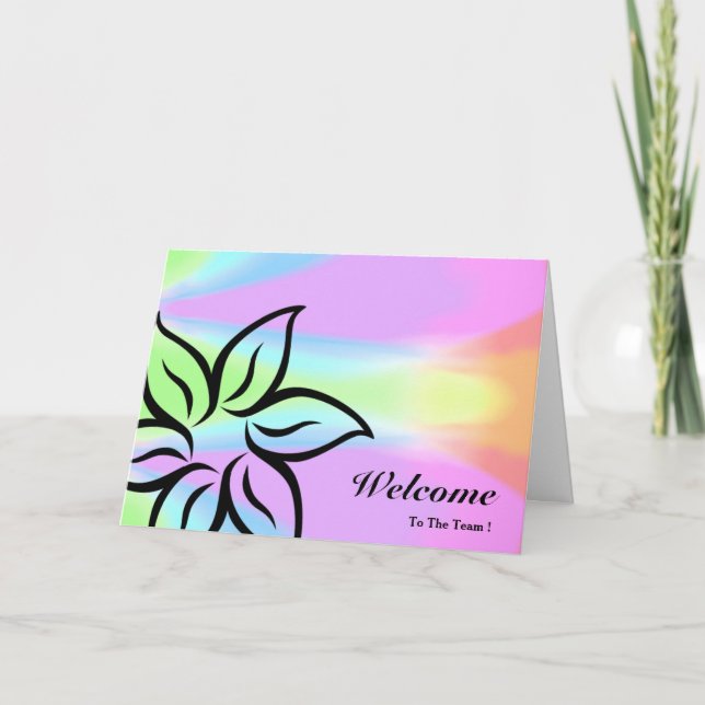 Bienvenue Sur La Carte Fleur Rose & Noir Team (Devant)