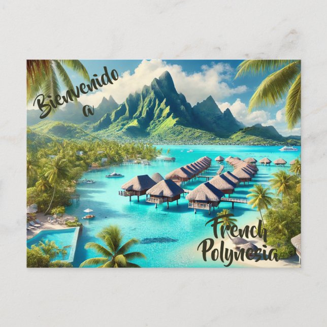 Bienvenue sur la carte postale de Polynésie frança (Devant)