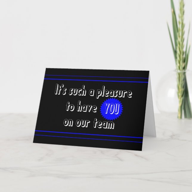 Bienvenue sur notre carte d'équipe (Devant)