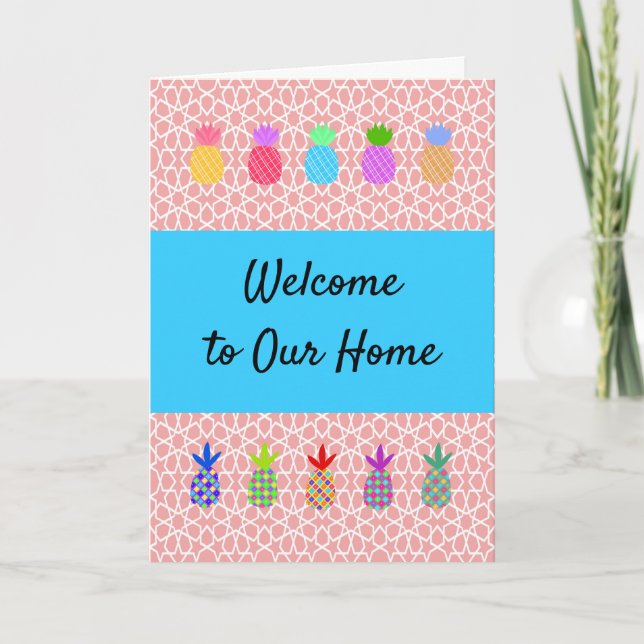 Bienvenue sur notre carte maison avec ananas (Devant)