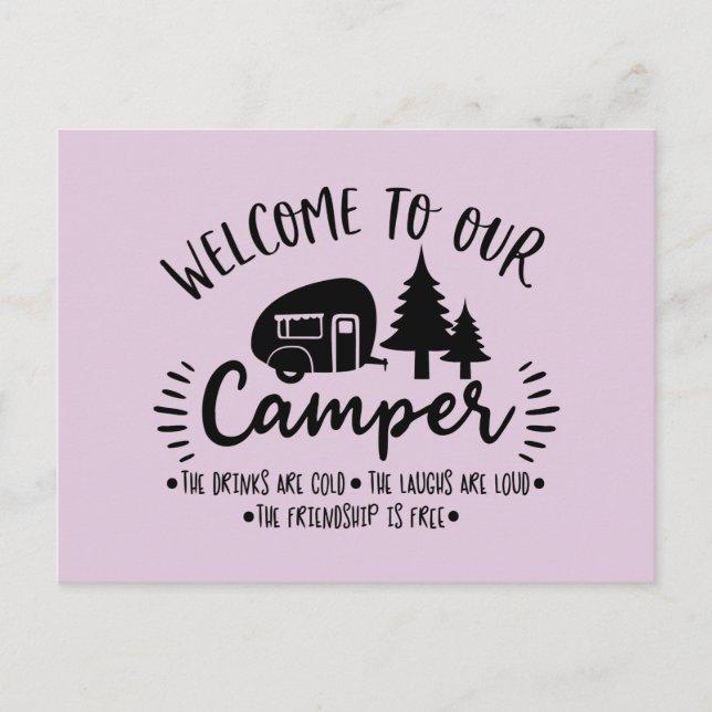 Bienvenue sur notre carte postale de campeur (Devant)