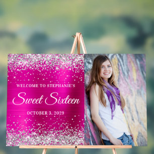 Bienvenue Sweet Sixteen Pailleté Rose Chaud