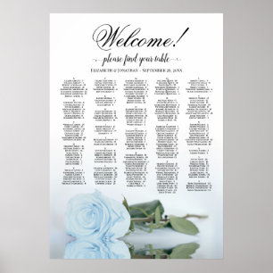 Bienvenue ! Tableau alphabétique de siège Rose ble