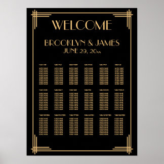 Bienvenue Tableau de siège Mariage Black Deco