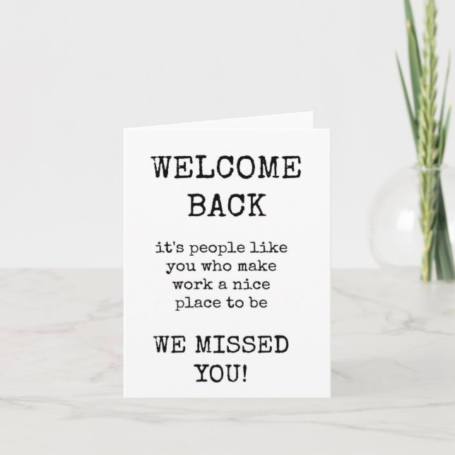 Bienvenue, Texte seulement, Carte Minimaliste (Devant)
