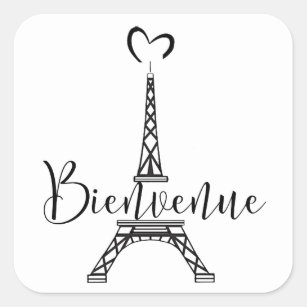 "Bienvenue" (welcome in French) Square Sticker