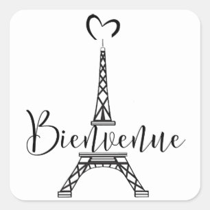 "Bienvenue" (welcome in French) Square Sticker