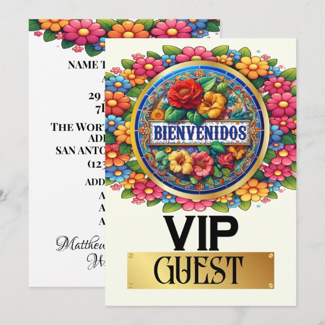 BIENVENUS INVITATION SPÉCIALE VIP (Devant / Derrière)