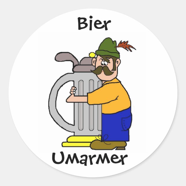 Bier Umarmer Stickers   (Beer Hugger) (Front)