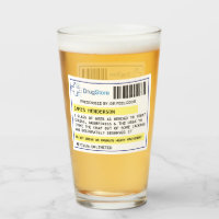 Bière amusante personnalisée / verre de prescripti