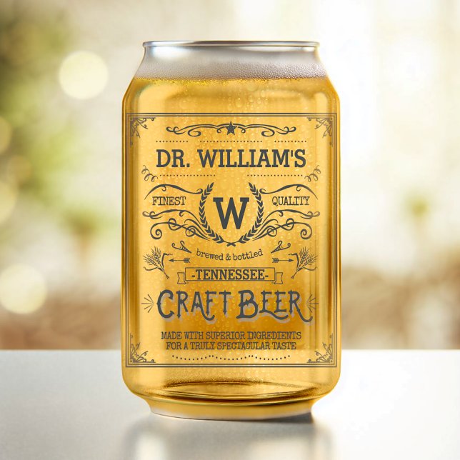 Bière artisanale Nom personnalisé et Monogramme Vi (Créateur téléchargé)
