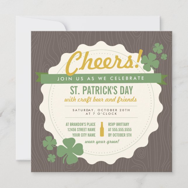 Bière artisanale St. Patrick's Day Invitation (Devant)