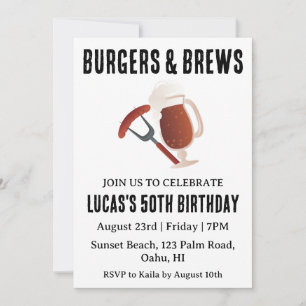 bière bbq invitation anniversaire