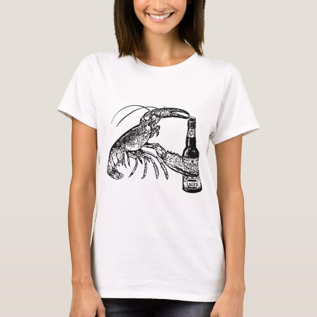 Bière Boire Homard Drôle Artisanat T-Shirts de biè (Devant)