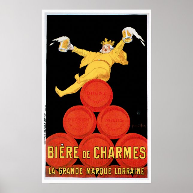 Biere De Charmes Vintage Drink Ad Art Poster (Front)