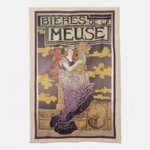 Biere de la Meuse by Marc Auguste Bastard Kitchen Towel
