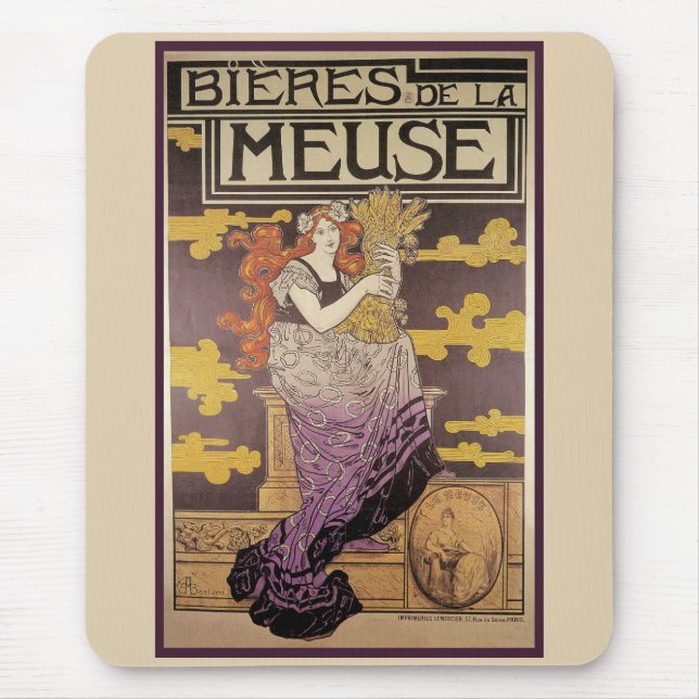 Biere de la Meuse by Marc Auguste Bastard Mouse Pad (Front)