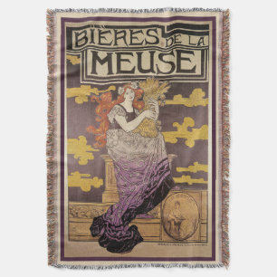 Biere de la Meuse by Marc Auguste Bastard Throw Blanket