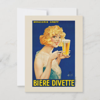 Biere Divette Vintage Poster 1929 Postcard