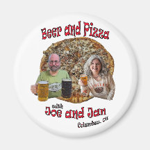 Bière et pizza avec Joe et Jan - Magnet