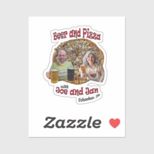 Bière et pizza avec Joe et Jan - Sticker Vinyl