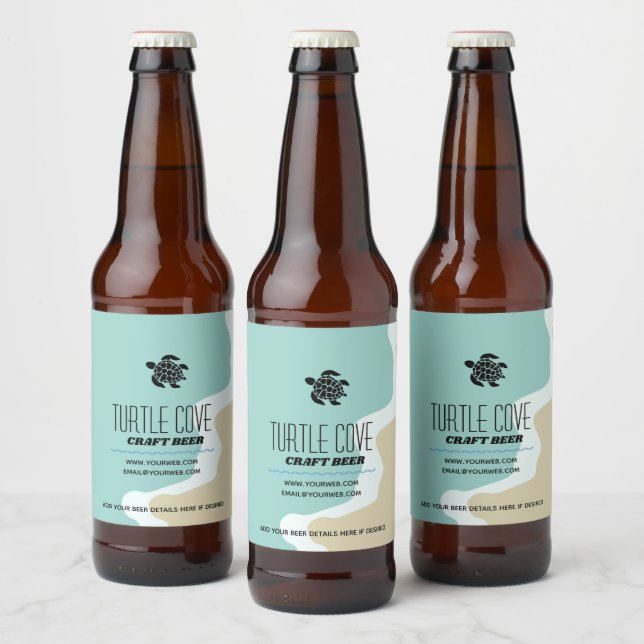 Bière Étiquette Turtle Logo Personnaliser Cadeau A (Bouteilles)