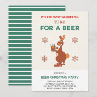 Bière Noël Invitations Funny Pun