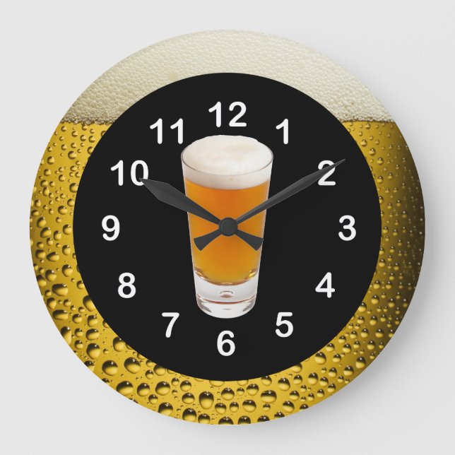 Bière O'Clock Horloge Mur Or Ambre (Recto)