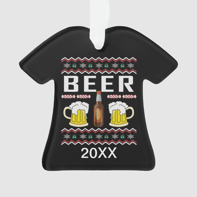Bière personnalisée laide pull de Noël (devant)