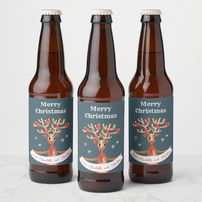 Bière Reindeer de Noël Étiquette (Bouteilles)