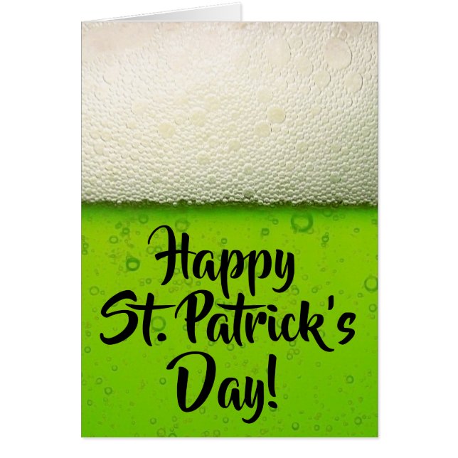 Bière verte Bonne carte St. Patrick's Day (Devant)
