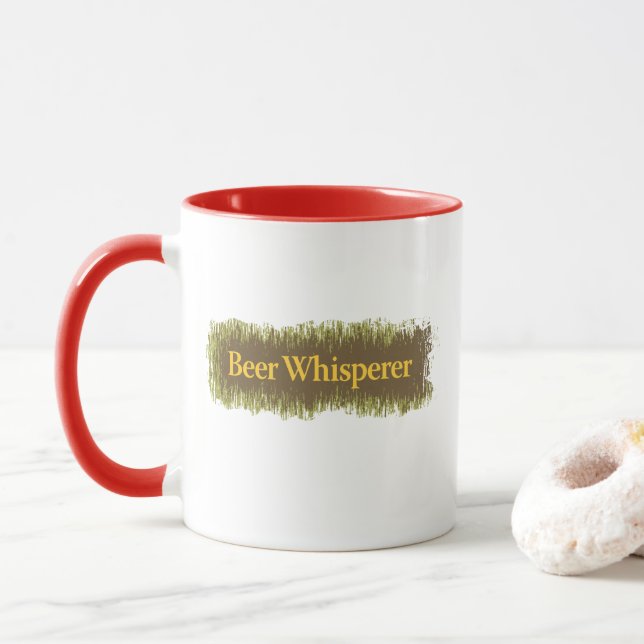 Bière Whisperer Texte Café Mug (Avec donut)
