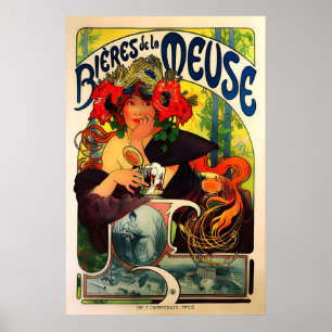 Bières de la Meuse 1897 POSTER PRINT A5-A1 Alfons