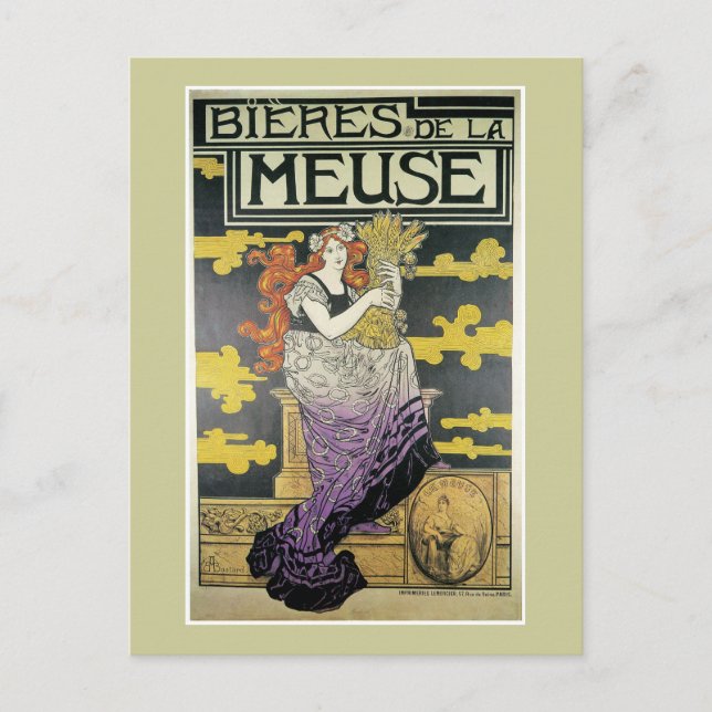 Bieres De La Meuse, Marc Auguste Bastard Postcard (Front)