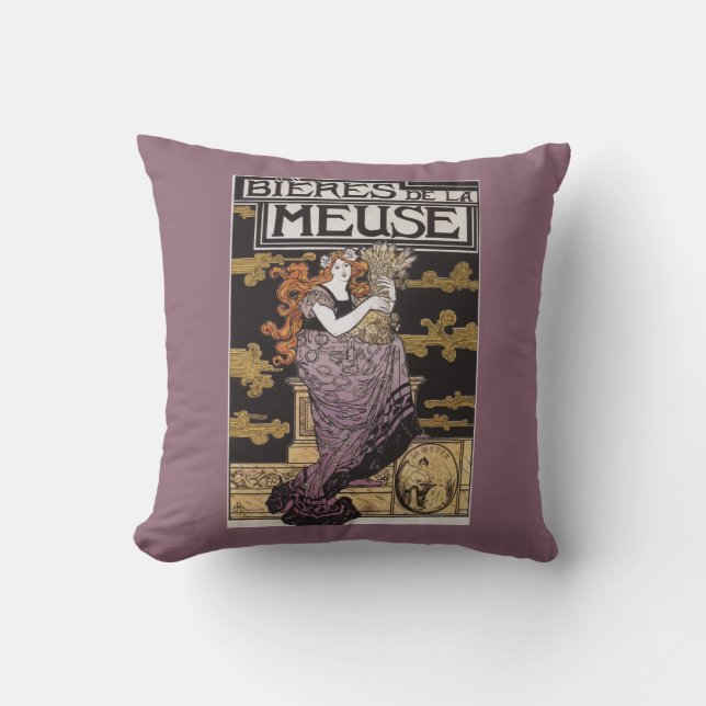 Bieres de la Meuse Promotional Poster Throw Pillow (Front)