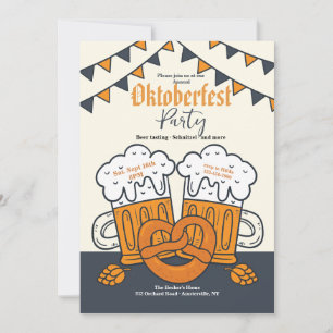 Bières et Pretzel Oktoberfest Invitation