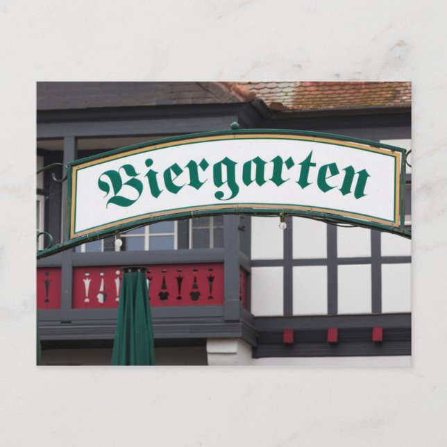 Biergarten sign, Germany Postcard (Front)