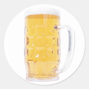 Bierkrug beer mug classic round sticker