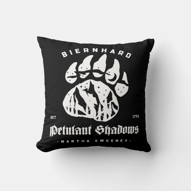 Biernhard Bears Petulant Shadows Two-Tone Throw Pillow (Front)