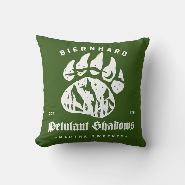 Biernhard Bears Petulant Shadows Two-Tone Throw Pillow (Front)