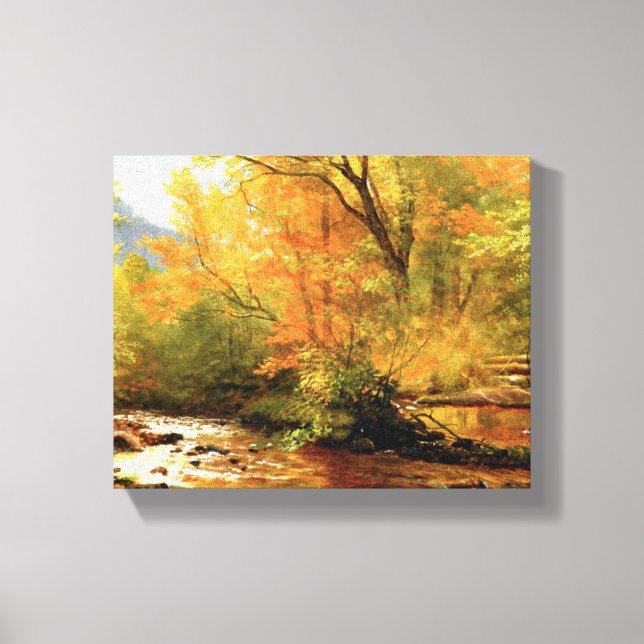 Bierstadt - Brook in Woods, landscape  Canvas Print (Front)
