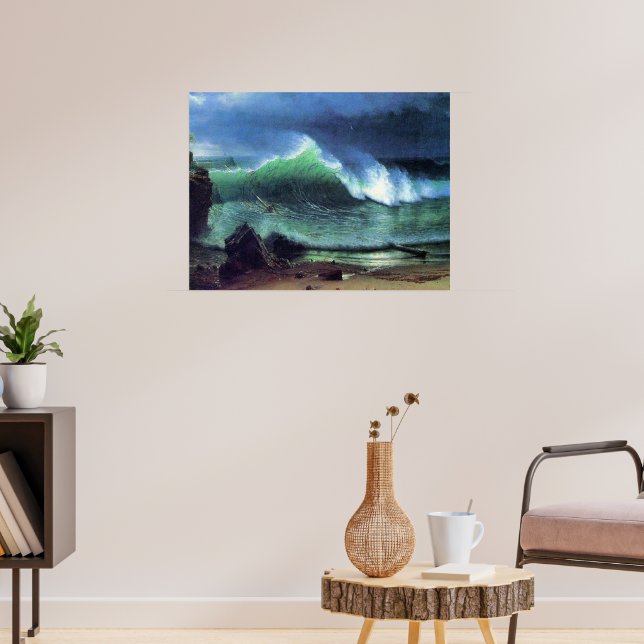 Bierstadt - Emerald Sea, fine art painting, Poster (Living Room 3)