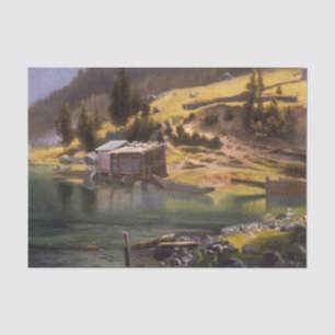 Bierstadt - Fishing and Hunting Camp,  Tissue Paper