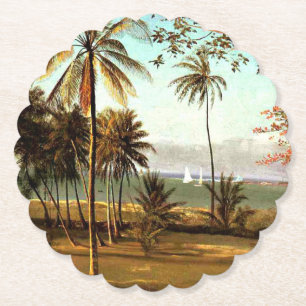Bierstadt - Florida Scene, fine art painting,  Paper Coaster