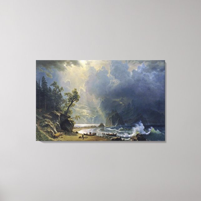 Bierstadt Puget Sound Pacific Coast Painting Canvas Print (Front)