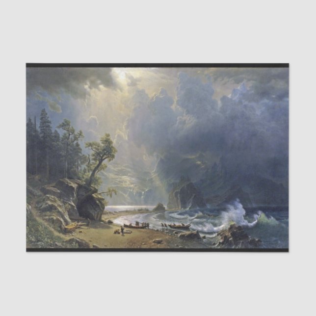 Bierstadt Puget Sound Pacific Coast Painting Tissue Paper (Front)