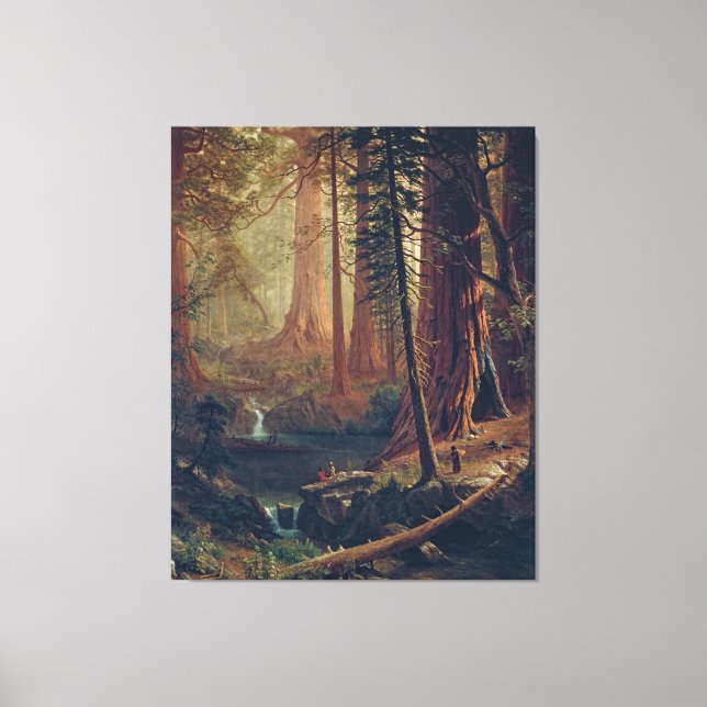 Bierstadt Redwood Trees Painting Canvas Print (Front)