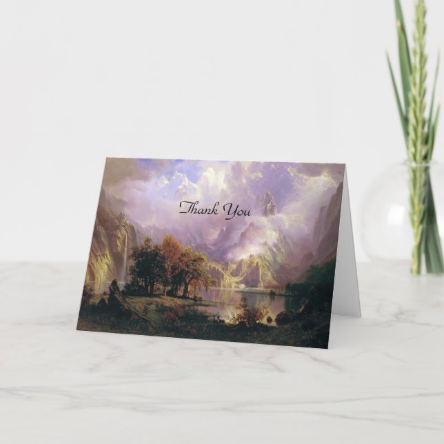 Bierstadt Rocky Mountain Landscape Painting Thank You Card (Front)
