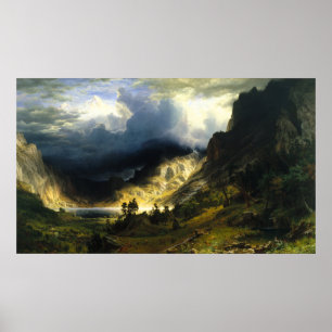 Bierstadt Storm in the Rocky Mountains Poster